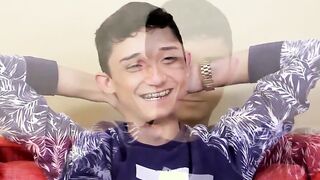 Twink masturbates while flaunting his ass and cock