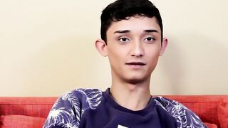 Twink masturbates while flaunting his ass and cock
