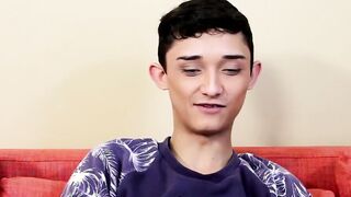 Twink masturbates while flaunting his ass and cock