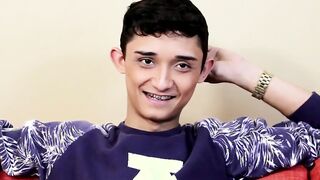 Twink masturbates while flaunting his ass and cock