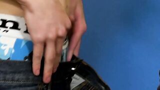 Tender youngster receives cum on belly after anal plowing