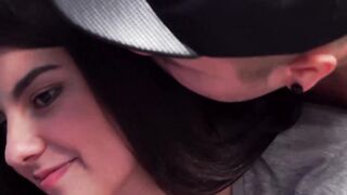 Beautiful teen ball licking before hardcore doggystyle sex