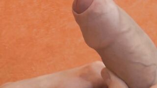 Twink chooses to yank off on cam and play with his prepuce