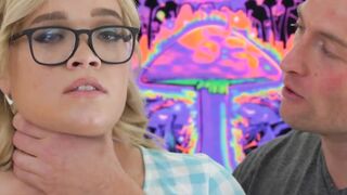 Doggy style fucking from behind with nerdy babe with glasses