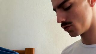 Thin twink Dimitri opening nailed by Princeso after messy BJ