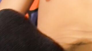 Horny guy Chain in black underwear jerking off his huge dick