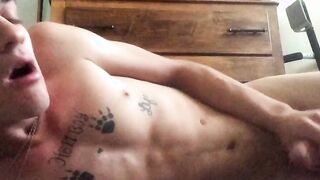 Anal playing deviant Joey Tiger masturbating furiously