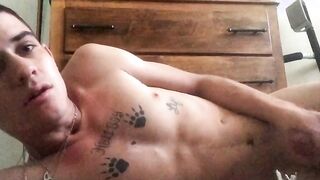 Anal playing deviant Joey Tiger masturbating furiously