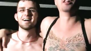 Costumed homosexual receives blowjob from deviant