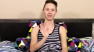 Cute thin twink Seth Stick appreciates playing with his butt