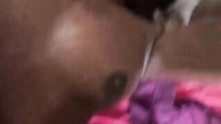 Petite Black Teen Plays with White Boyfr