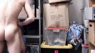 Young officer confronts macho criminal who is barebacked