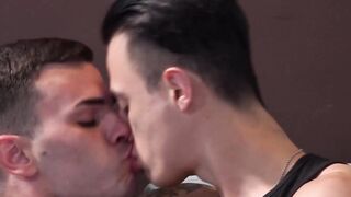 Dashing Latino deepthroats hard cock before riding it bare