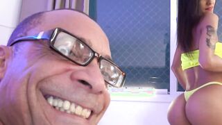 Kinky tattooed shemale fucked hardcore doggystyle after BJ