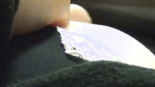 Young Japanese woman rubs up on that tight little fuckhole