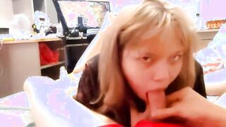 Teenie Cutie displays her stunning penis sucking off skillz