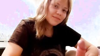 Teenie Cutie displays her stunning penis sucking off skillz