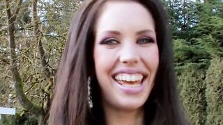 Very thin british dark hair MILF with tiny hooters