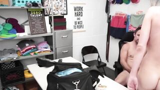 After BJ a uniformed hunk stomps on a young mans bareback