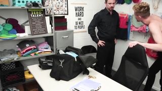 After BJ a uniformed hunk stomps on a young mans bareback