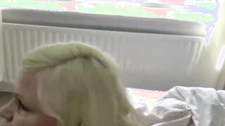 A blond British GILF likes to be thrashed by two dicks
