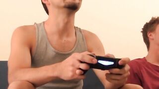 Large balls athlete adolescent cums after an extreme wet penis massage
