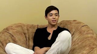 Provocative brunette twink Jamie Sanders loves being a base