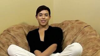 Provocative brunette twink Jamie Sanders loves being a base