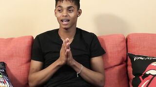 Interviewed black twink Deven Lions shoots massive load