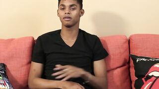 Interviewed black twink Deven Lions shoots massive load