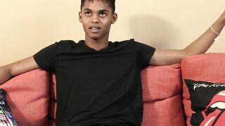 Interviewed black twink Deven Lions shoots massive load