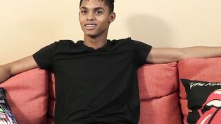 Interviewed black twink Deven Lions shoots massive load