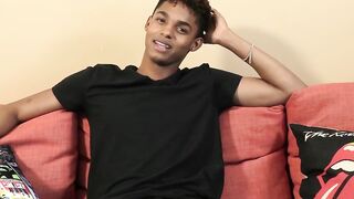 Interviewed black twink Deven Lions shoots massive load