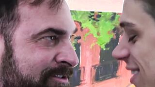 Mature hunky daddy fucks his stepson and his gay lover