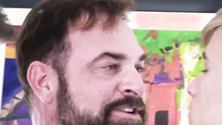 Mature hunky daddy fucks his stepson and his gay lover