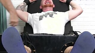 Sensationally horny redhead jock teased by tickling