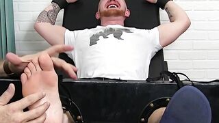 Sensationally horny redhead jock teased by tickling