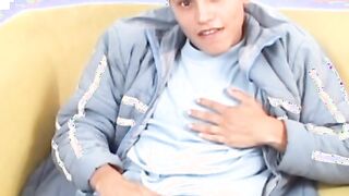 Young latino playing with his ass and jerking for a cumshot