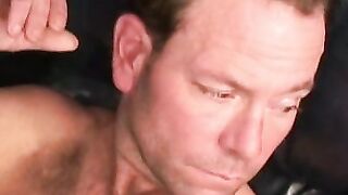 Mature stud jerking off until his load is ready to bust out