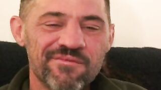 Rugged old amateur jerks off and cums all alone