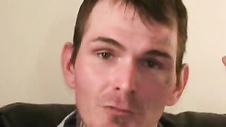 Younger amateur strokes his dick and releases his load