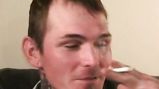 Younger amateur strokes his dick and releases his load