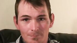 Younger amateur strokes his dick and releases his load