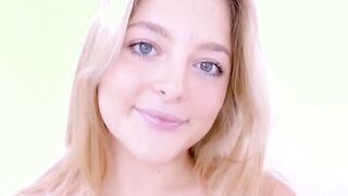 Lusty teen with tight pussy gets big jet of cum