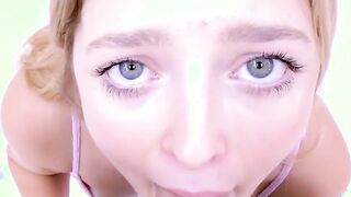 Lusty teen with tight pussy gets big jet of cum