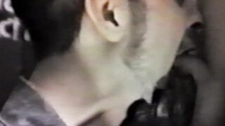 Vintage muscular jock throatfucked hard through glory hole