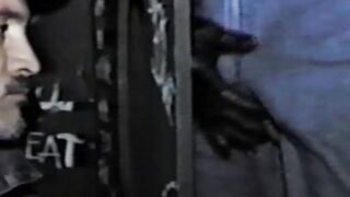 Vintage muscular jock throatfucked hard through glory hole