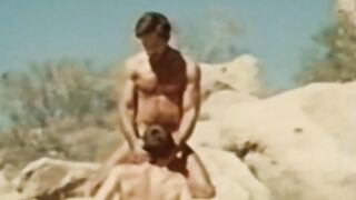 Vintage gays lick balls after throatfuck sixtynine in desert