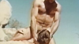 Vintage gays lick balls after throatfuck sixtynine in desert