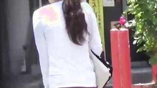 Japanese babes feel embarrassed as they are caught peeing